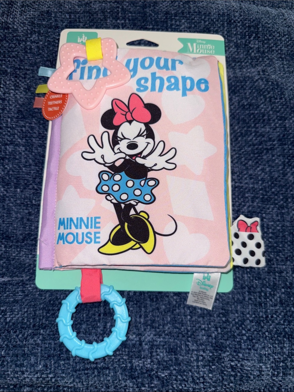 Disney Minnie Mouse Cloth Sensory Book - Pink, Blue, Yellow
